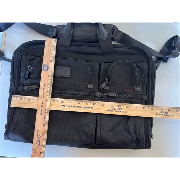 Tumi Alpha Expandable Laptop 17 Inch Briefcase Bag Ballistic Nylon Black 26114DH - Picture 7 of 15